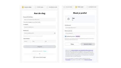 Registratie scherm van Snapchat